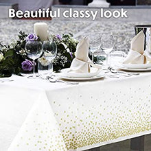 White Tablecloth with Silver confetti Dots - Fits 8ft Table