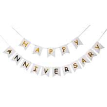 White Happy Anniversary banner