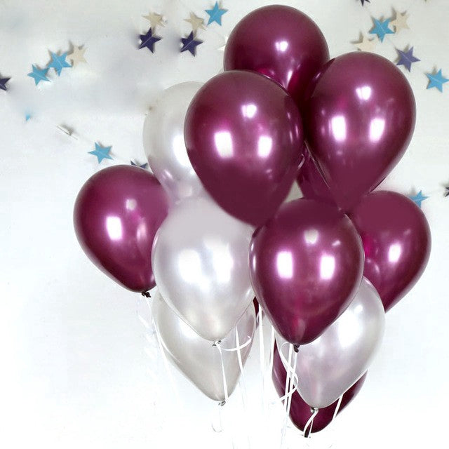 Burgundy silver Balloons