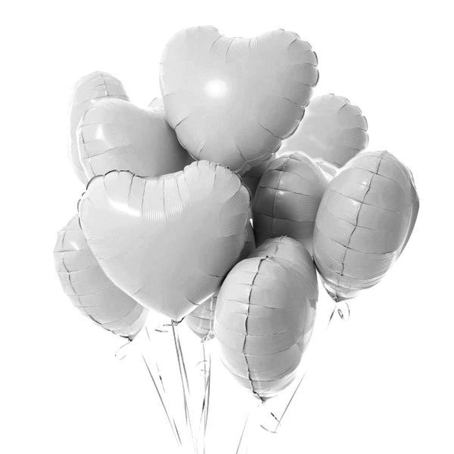 White heart foil balloon