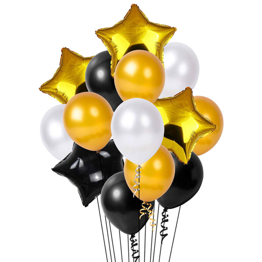 White, gold and black Balloons