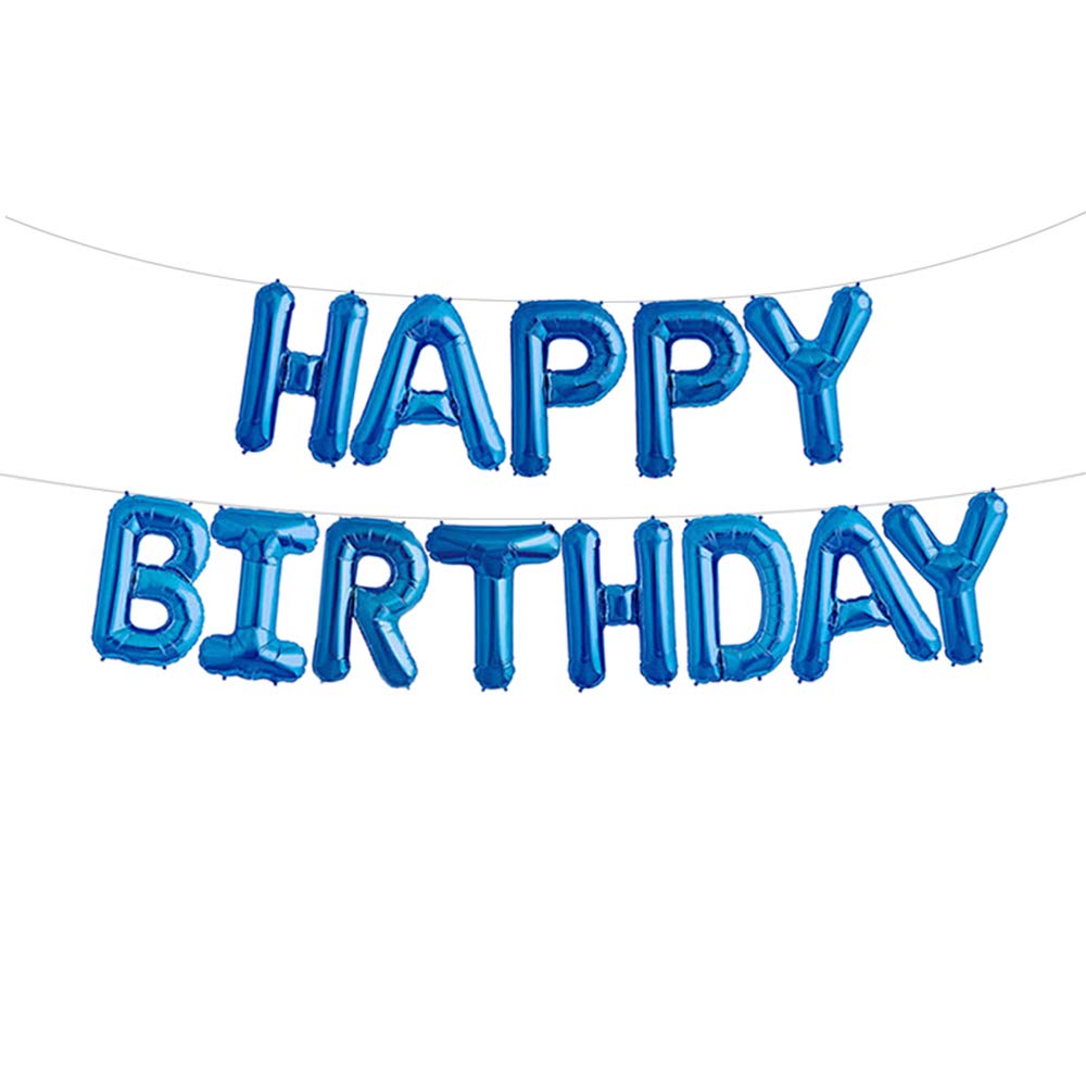 Happy Birthday blue Aluminum Foil Letters Balloons