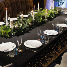 Black Tablecloth with Gold confetti Dots - Fits 8ft Table