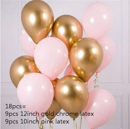 Copy of 30 pcs chrome gold, pink combo Balloons