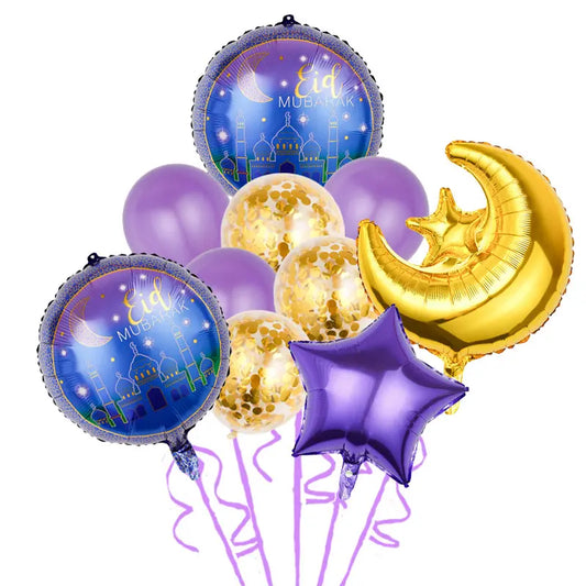 Eid Mubarak foil balloons set