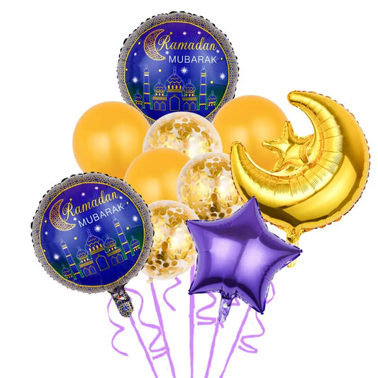 Ramadan Mubarak foil balloons set