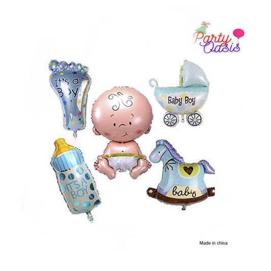 Baby boy foil balloon - pack of 5