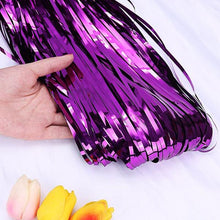 Purple Curtain Foil Tinsel Fringe Curtain, 1m x 2m