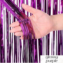 Purple Curtain Foil Tinsel Fringe Curtain, 1m x 2m