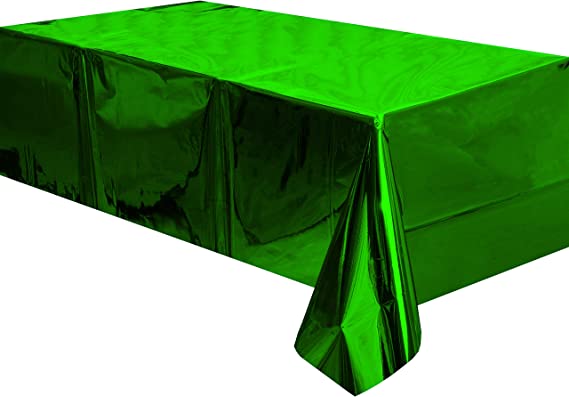 green Shiny Metallic Table Cover - Fits 6ft Table