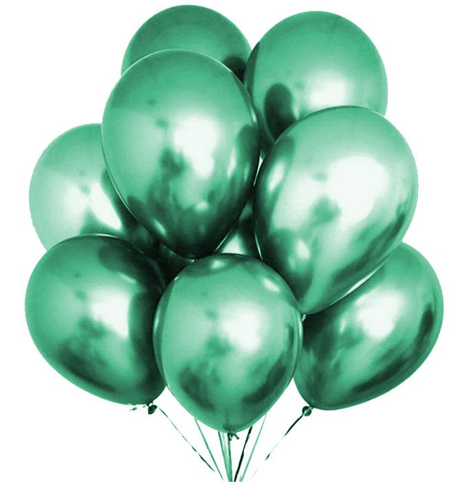 Green metallic chrome balloons