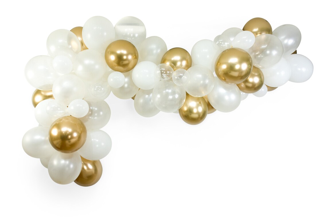 vanilla frost - white gold balloon garland