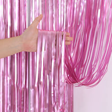 Pink Curtain Foil Tinsel Fringe Curtain, 1m x 2m