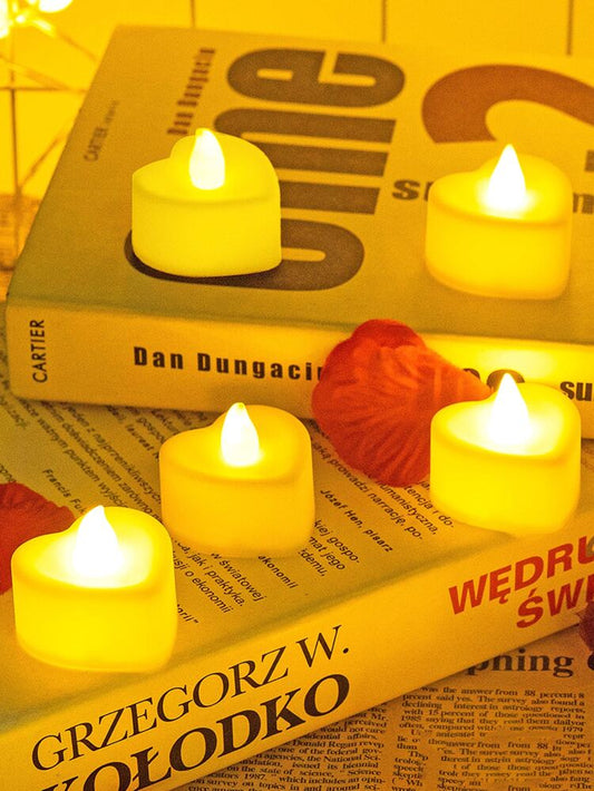 6pcs Heart Shaped Electronic Candle