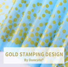 Blue Tablecloth with Gold confetti Dots - Fits 8ft Table