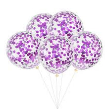 Confetti Purple glitter Balloons - pack of 10