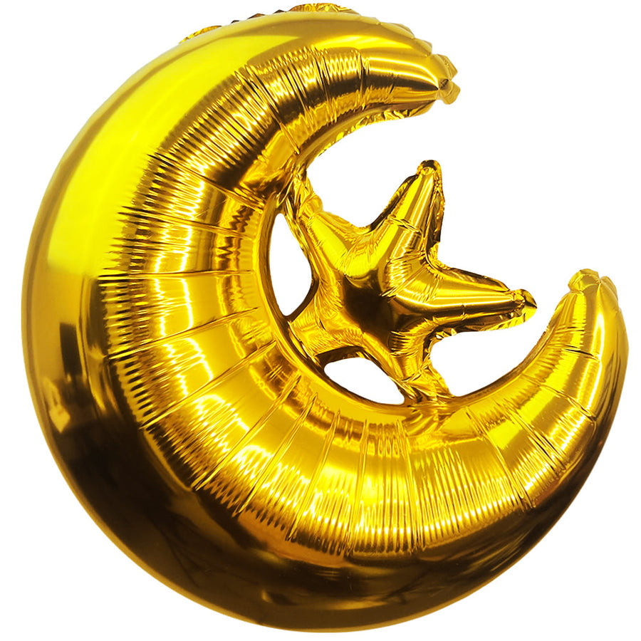 moon and star foil balloon gold