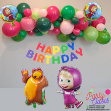 masha bear theme birthday foil balloon set