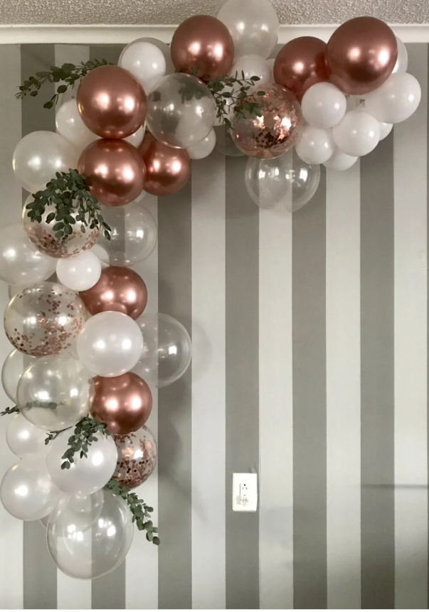 Rosegold white mix garland