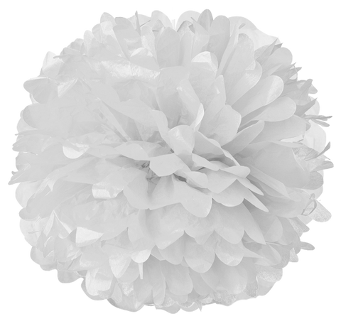 tissue Pom pom balls hangings - pack of 3 white