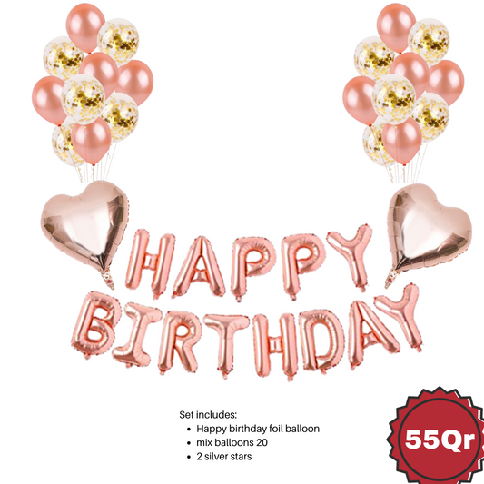 Rose gold birthday set