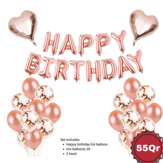 Rose gold birthday set