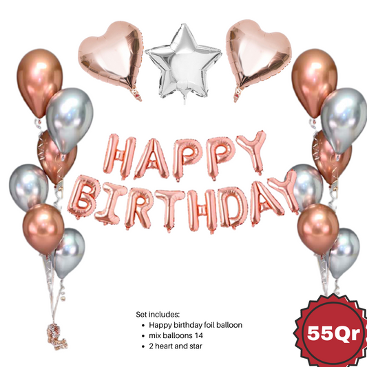 Silver Rose gold birthday set